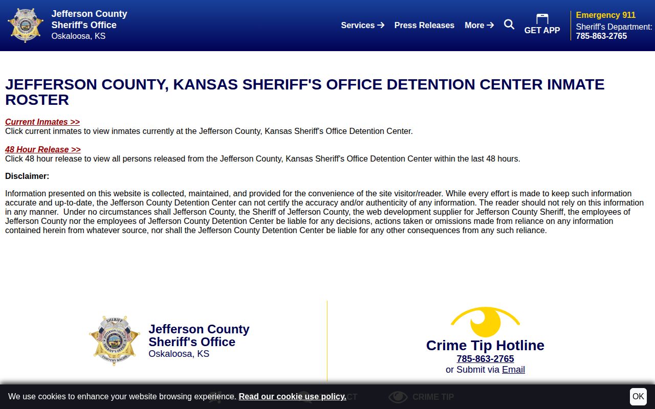 Jefferson County released inmates official roster gateway